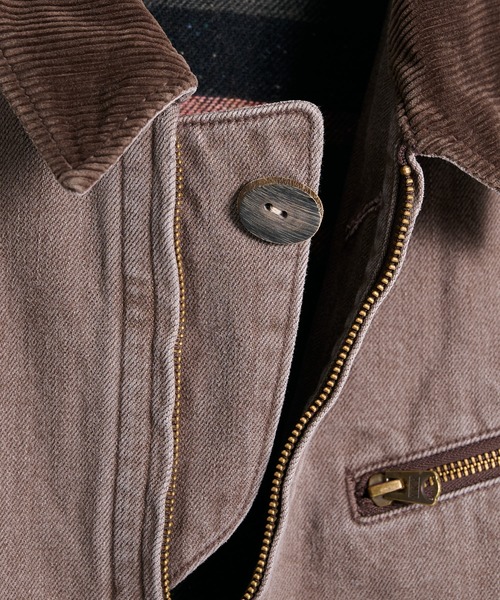 KHOKI(コッキ)の「【KHOKI】Faded denim zip jakcet(ブルゾン・メンズ・ブラウン・3/2)」の3枚目の写真