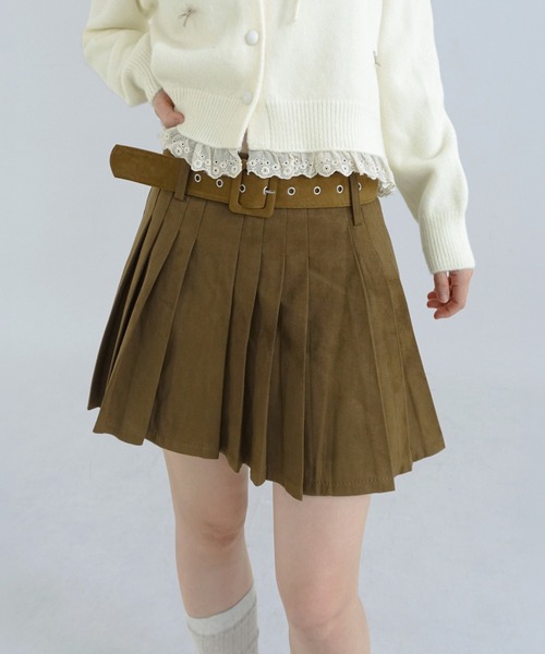 by muni:r(バイ ムニール)の「【ベルトSET】ミューズ スエードプリーツスカート/2026 AW COLLECTION(スカート・レディース・ブラウン系その他/ブラック・SMALL/MEDIUM/LARGE)」の16枚目の写真