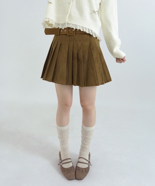 by muni:r(バイ ムニール)の「【ベルトSET】ミューズ スエードプリーツスカート/2026 AW COLLECTION(スカート・レディース・ブラウン系その他/ブラック・SMALL/MEDIUM/LARGE)」の18枚目の写真