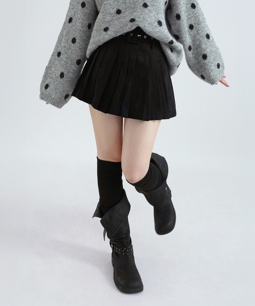 by muni:r(バイ ムニール)の「【ベルトSET】ミューズ スエードプリーツスカート/2026 AW COLLECTION(スカート・レディース・ブラウン系その他/ブラック・SMALL/MEDIUM/LARGE)」の8枚目の写真