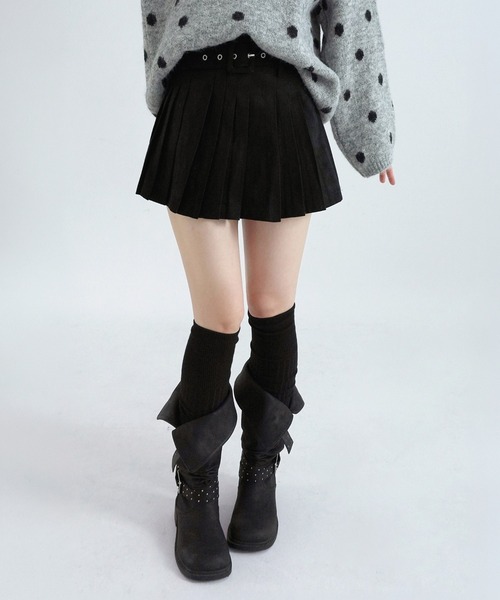 by muni:r(バイ ムニール)の「【ベルトSET】ミューズ スエードプリーツスカート/2026 AW COLLECTION(スカート・レディース・ブラウン系その他/ブラック・SMALL/MEDIUM/LARGE)」の9枚目の写真