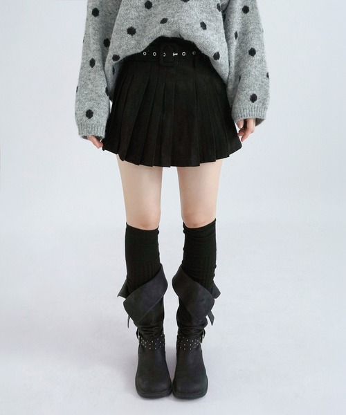 by muni:r(バイ ムニール)の「【ベルトSET】ミューズ スエードプリーツスカート/2026 AW COLLECTION(スカート・レディース・ブラウン系その他/ブラック・SMALL/MEDIUM/LARGE)」の10枚目の写真
