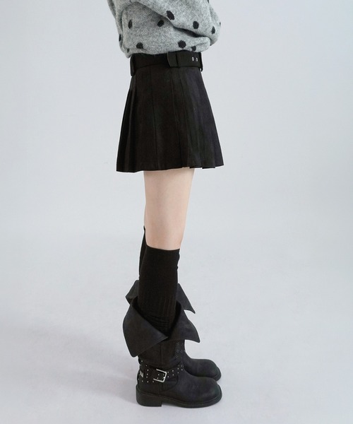 by muni:r(バイ ムニール)の「【ベルトSET】ミューズ スエードプリーツスカート/2026 AW COLLECTION(スカート・レディース・ブラウン系その他/ブラック・SMALL/MEDIUM/LARGE)」の11枚目の写真