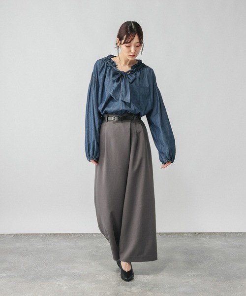 GLOBAL WORK(グローバルワーク)の「ウールライクラップパンツ/724790(その他パンツ・レディース・カーキ/グレー/ネイビー・LARGE/MEDIUM)」の5枚目の写真