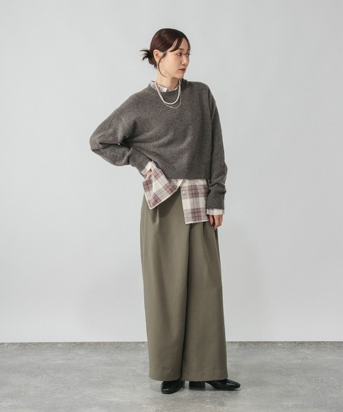 GLOBAL WORK(グローバルワーク)の「ウールライクラップパンツ/724790(その他パンツ・レディース・カーキ/グレー/ネイビー・LARGE/MEDIUM)」の9枚目の写真