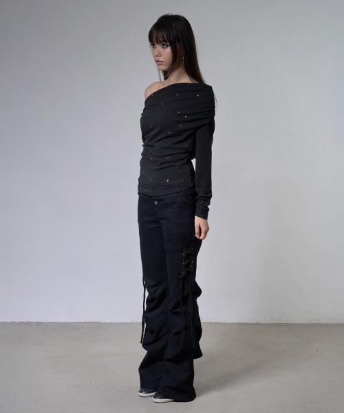 FANCY CLUB(ファンシークラブ)の「アイレットカウルワンショルダートップ (ブラック) F26ZB520(Tシャツ/カットソー・レディース・その他・FREE)」の5枚目の写真