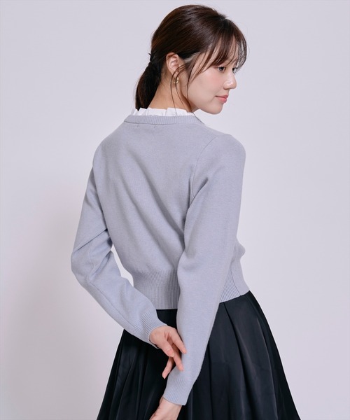 WILLSELECTION（ウィルセレクション）の「モチーフ刺繍フリルカラーカーディガン（カーディガン/ボレロ・レディース・ブルー/ダークブラウン/ブラック/オフホワイト・FREE）」の14枚目の写真