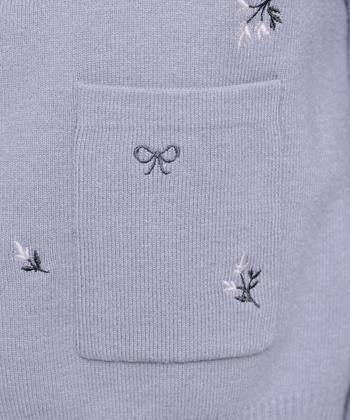 WILLSELECTION（ウィルセレクション）の「モチーフ刺繍フリルカラーカーディガン（カーディガン/ボレロ・レディース・ブルー/ダークブラウン/ブラック/オフホワイト・FREE）」の18枚目の写真