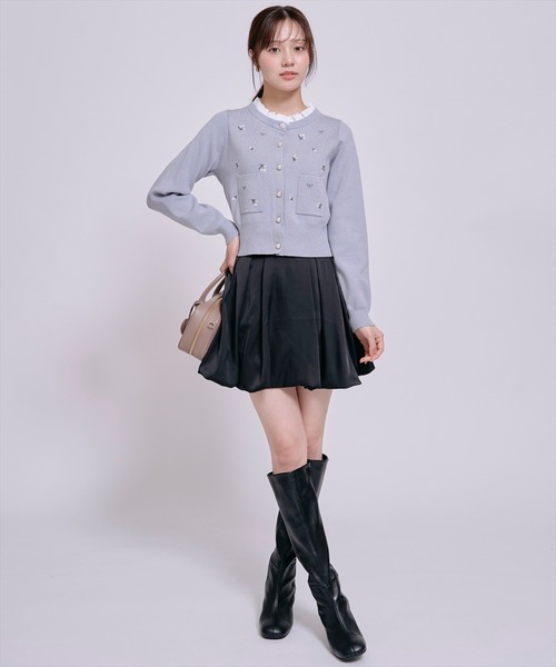 WILLSELECTION（ウィルセレクション）の「モチーフ刺繍フリルカラーカーディガン（カーディガン/ボレロ・レディース・ブルー/ダークブラウン/ブラック/オフホワイト・FREE）」の22枚目の写真