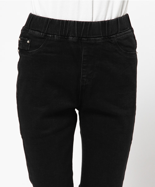 Re:EDIT（リエディ）の「ウエストゴム裾切りっぱなしオフデニムパンツ[CHICMUSE][リエディオリジナル]（デニムパンツ・レディース・ブルー/グレー/ネイビー/ブラック・XX-LARGE/X-LARGE/MEDIUM/LARGE/X-SMALL/XX-SMALL/SMALL）」の15枚目の写真