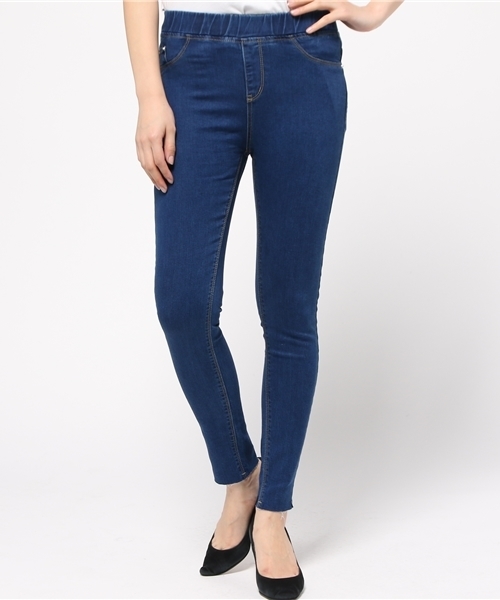 Re:EDIT（リエディ）の「ウエストゴム裾切りっぱなしオフデニムパンツ[CHICMUSE][リエディオリジナル]（デニムパンツ・レディース・ブルー/グレー/ネイビー/ブラック・XX-LARGE/X-LARGE/MEDIUM/LARGE/X-SMALL/XX-SMALL/SMALL）」の11枚目の写真