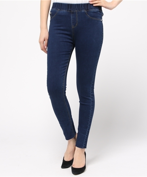 Re:EDIT（リエディ）の「ウエストゴム裾切りっぱなしオフデニムパンツ[CHICMUSE][リエディオリジナル]（デニムパンツ・レディース・ブルー/グレー/ネイビー/ブラック・XX-LARGE/X-LARGE/MEDIUM/LARGE/X-SMALL/XX-SMALL/SMALL）」の12枚目の写真