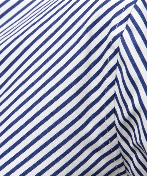 YELLOW RUBY（イエロールビー）の「Bias striped BD shirt / ストライプ / 日本製（シャツ/ブラウス・メンズ・ブラック/ネイビー・LARGE/MEDIUM）」の9枚目の写真