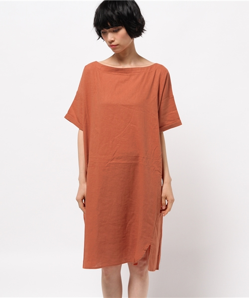 LBC（エルビーシー）の「リネンコットンレーヨンサックワンピース        （ワンピース・レディース・レンガ/オリーブ/チョコ・LARGE/MEDIUM）」の6枚目の写真