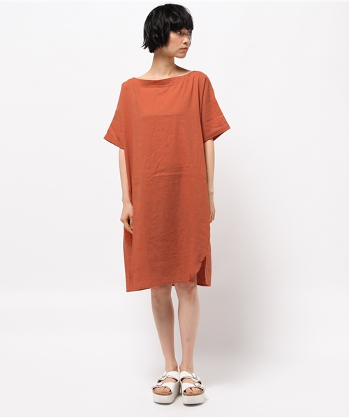 LBC（エルビーシー）の「リネンコットンレーヨンサックワンピース        （ワンピース・レディース・レンガ/オリーブ/チョコ・LARGE/MEDIUM）」の15枚目の写真