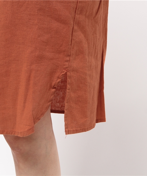 LBC（エルビーシー）の「リネンコットンレーヨンサックワンピース        （ワンピース・レディース・レンガ/オリーブ/チョコ・LARGE/MEDIUM）」の10枚目の写真