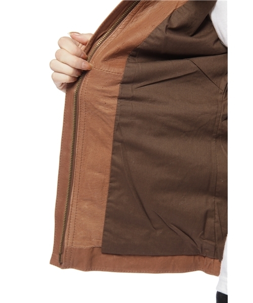 mystic（ミスティック）の「ピッグレザーシングルライダース（ライダースジャケット・レディース・ブラウン/グレー/キャメル/ブラック・1/2）」の12枚目の写真