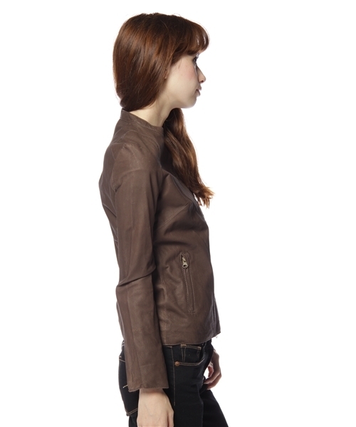 mystic（ミスティック）の「ピッグレザーシングルライダース（ライダースジャケット・レディース・ブラウン/グレー/キャメル/ブラック・1/2）」の5枚目の写真