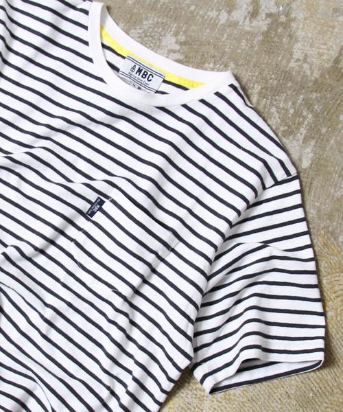 coen（コーエン）の「【MBC】SZボーダーポケTクルーネック（スペシャルカラー）（Tシャツ/カットソー・メンズ・ブラック/ブラック系その他・M/S/XL/L）」の2枚目の写真