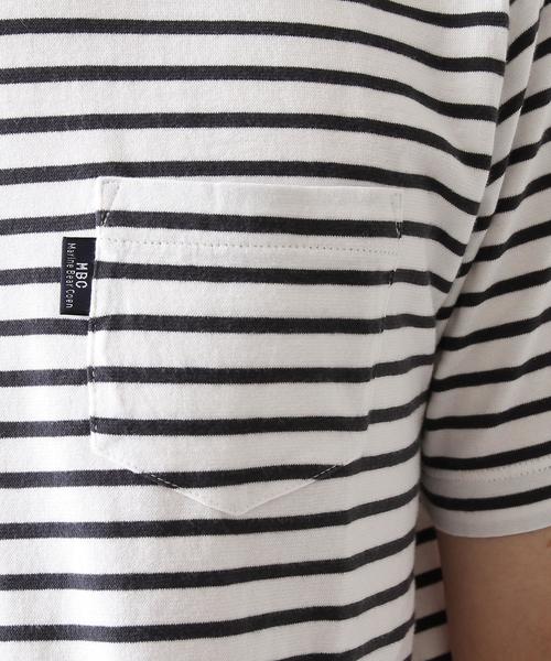 coen（コーエン）の「【MBC】SZボーダーポケTクルーネック（スペシャルカラー）（Tシャツ/カットソー・メンズ・ブラック/ブラック系その他・M/S/XL/L）」の5枚目の写真