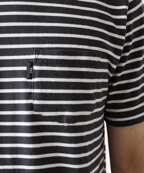 coen（コーエン）の「【MBC】SZボーダーポケTクルーネック（スペシャルカラー）（Tシャツ/カットソー・メンズ・ブラック/ブラック系その他・M/S/XL/L）」の6枚目の写真