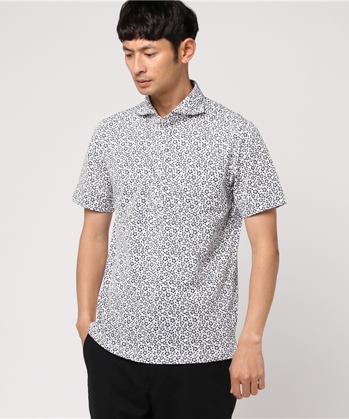MEN'S BIGI（メンズビギ）の「鹿の子ポロシャツ/フラワープリント（ポロシャツ・メンズ・ホワイト/ネイビー/ブルー・S/M/L）」の14枚目の写真