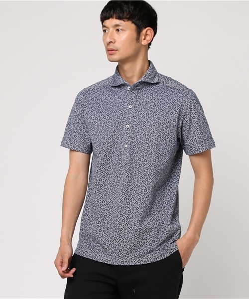 MEN'S BIGI（メンズビギ）の「鹿の子ポロシャツ/フラワープリント（ポロシャツ・メンズ・ホワイト/ネイビー/ブルー・S/M/L）」の16枚目の写真