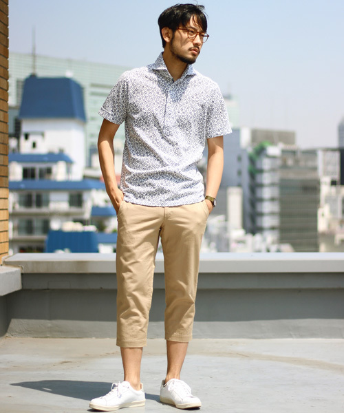MEN'S BIGI（メンズビギ）の「鹿の子ポロシャツ/フラワープリント（ポロシャツ・メンズ・ホワイト/ネイビー/ブルー・S/M/L）」の11枚目の写真