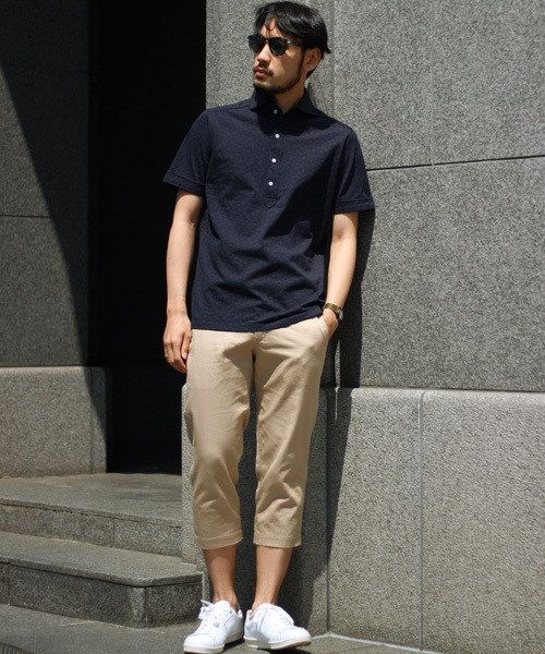 MEN'S BIGI（メンズビギ）の「鹿の子ポロシャツ/フラワープリント（ポロシャツ・メンズ・ホワイト/ネイビー/ブルー・S/M/L）」の13枚目の写真