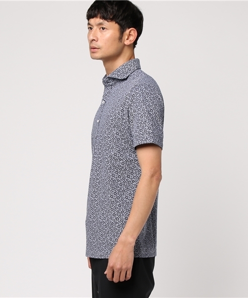 MEN'S BIGI（メンズビギ）の「鹿の子ポロシャツ/フラワープリント（ポロシャツ・メンズ・ホワイト/ネイビー/ブルー・S/M/L）」の4枚目の写真