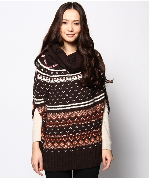   トミーヒルフィガー/フロントポケットZIPポンチョ TOMMY HILFIGER（トミーヒルフィガー）の「HIGHLAND FAIRISLE PONCHO