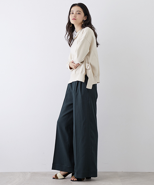 UNITED TOKYO（ユナイテッドトウキョウ）の「ウールライクワイドパンツ（その他パンツ・レディース・グリーン/バーガンディー/アイボリー/ブラック・1/2）」の11枚目の写真