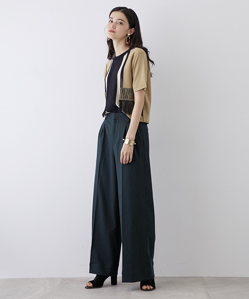 UNITED TOKYO（ユナイテッドトウキョウ）の「ウールライクワイドパンツ（その他パンツ・レディース・グリーン/バーガンディー/アイボリー/ブラック・1/2）」の12枚目の写真