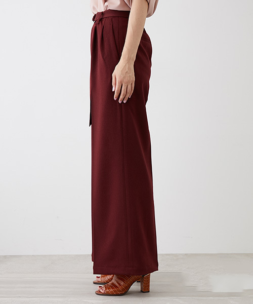 UNITED TOKYO（ユナイテッドトウキョウ）の「ウールライクワイドパンツ（その他パンツ・レディース・グリーン/バーガンディー/アイボリー/ブラック・1/2）」の18枚目の写真