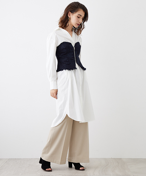 UNITED TOKYO（ユナイテッドトウキョウ）の「ウールライクワイドパンツ（その他パンツ・レディース・グリーン/バーガンディー/アイボリー/ブラック・1/2）」の20枚目の写真