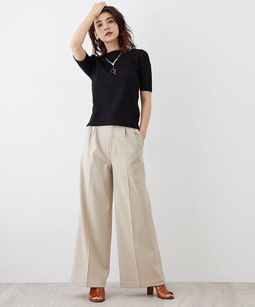 UNITED TOKYO（ユナイテッドトウキョウ）の「ウールライクワイドパンツ（その他パンツ・レディース・グリーン/バーガンディー/アイボリー/ブラック・1/2）」の21枚目の写真