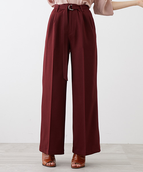 UNITED TOKYO（ユナイテッドトウキョウ）の「ウールライクワイドパンツ（その他パンツ・レディース・グリーン/バーガンディー/アイボリー/ブラック・1/2）」の17枚目の写真