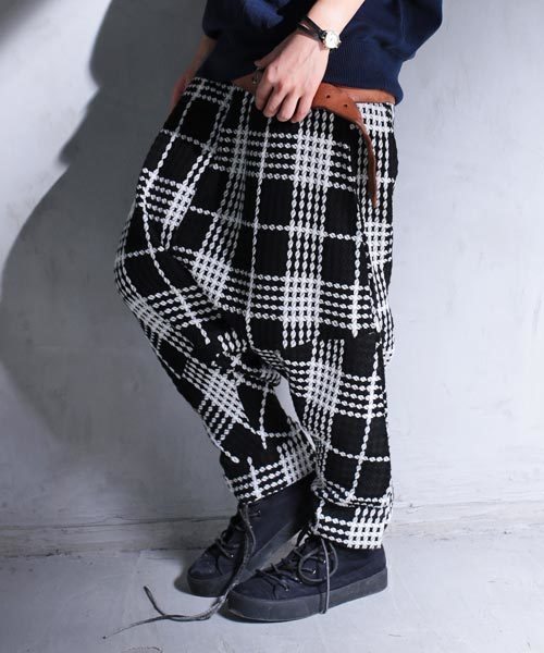 antiqua（アンティカ）の「チェックワイドサルエルパンツ（その他
