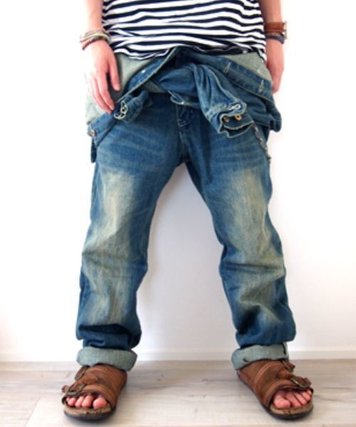 BEATJIVE（ビートジャイブ）の「ビンテージデザインデニムペインターオールインワンツナギ（つなぎ/オールインワン・メンズ・ライトブルー/インディゴブルー・2/3/4）」の16枚目の写真