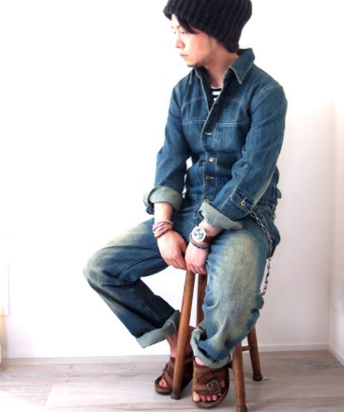 BEATJIVE（ビートジャイブ）の「ビンテージデザインデニムペインターオールインワンツナギ（つなぎ/オールインワン・メンズ・ライトブルー/インディゴブルー・2/3/4）」の17枚目の写真