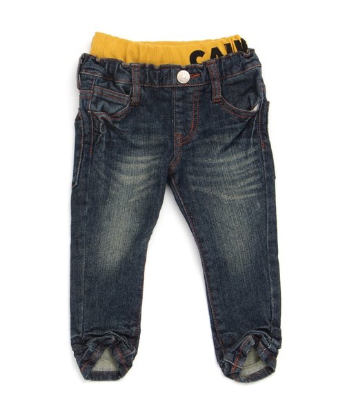 BREEZE(ブリーズ)の「シワ加工デニム 10分丈(デニムパンツ・キッズ・ネイビー/サックスブルー/ストライプ・110/130/100/140/120/80/160/90/95/150)」の1枚目の写真