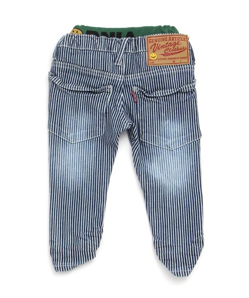 BREEZE(ブリーズ)の「シワ加工デニム 10分丈(デニムパンツ・キッズ・ネイビー/サックスブルー/ストライプ・110/130/100/140/120/80/160/90/95/150)」の11枚目の写真