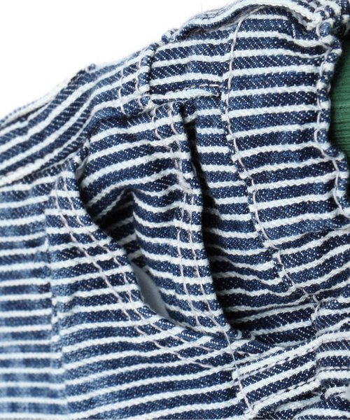 BREEZE(ブリーズ)の「シワ加工デニム 10分丈(デニムパンツ・キッズ・ネイビー/サックスブルー/ストライプ・110/130/100/140/120/80/160/90/95/150)」の7枚目の写真