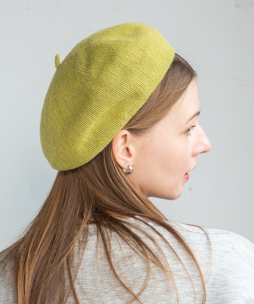 14+（イチヨンプラス）の「イタリア糸ニットベレー帽 / ber（ハンチング/ベレー帽・レディース・ワインレッド/ピンク/ネイビー/ブルー/ブラック/ベージュ/ブラウン/オリーブ/ライトブルー/イエロー/チャコールグレー/オレンジ/ライトピンク/ダークベージュ/ダークブラウン/パープル/グリーン系2/イエロー系2/ブルー系4・FREE）」の8枚目の写真