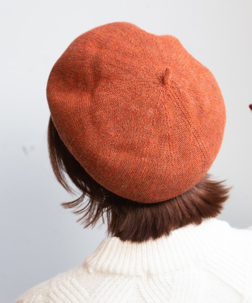 14+(イチヨンプラス)の「イタリア糸ニットベレー帽 / ber(ハンチング/ベレー帽・レディース・ワインレッド/ピンク/ネイビー/ブルー/ブラック/ベージュ/ブラウン/オリーブ/ライトブルー/イエロー/チャコールグレー/オレンジ/ライトピンク/ダークベージュ/ダークブラウン/パープル・FREE)」の19枚目の写真