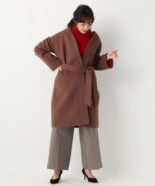 A part by（アパートバイ）の「WNビシュウVノーカラーコート 776653（その他アウター・レディース・ブラック/ブラウン/アイボリー/レッド・MEDIUM/LARGE）」の7枚目の写真