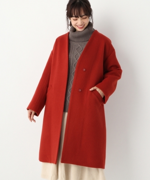 A part by（アパートバイ）の「WNビシュウVノーカラーコート 776653（その他アウター・レディース・ブラック/ブラウン/アイボリー/レッド・MEDIUM/LARGE）」の16枚目の写真