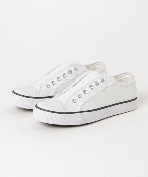 KOBE LETTUCE（コウベレタス）の「フリンジキャンバスベーシックスリッポン（スニーカー・レディース・ブラック/カーキ/ホワイト/グレー/アイボリー/オレンジ/ダークベージュ/パープル/コーラルピンク/レッド系その他/ダークカーキ/ブラウン/ライトベージュ/グリーン系その他/グリーン・L/LL/M/S）」の21枚目の写真