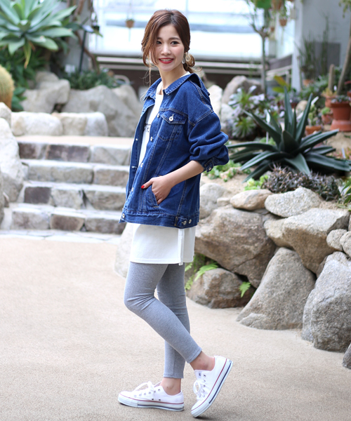 Bab Bou Jeloud（バブブージュルード）の「《再入荷》コットン素材ベーシック リブレギンス（レギンス/スパッツ・レディース・ライトグレー/チャコールグレー/ブラック・M）」の14枚目の写真