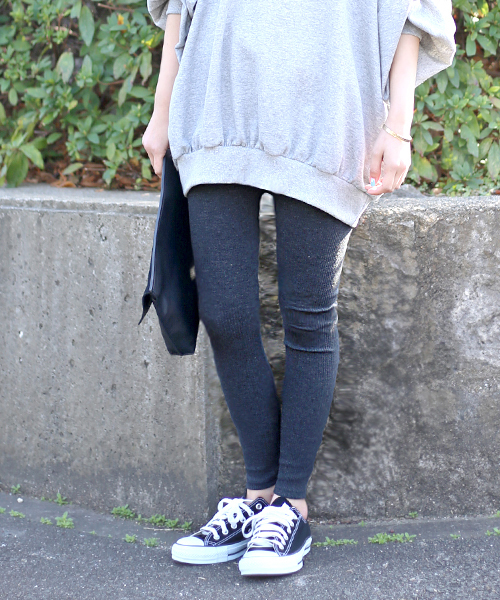 Bab Bou Jeloud（バブブージュルード）の「《再入荷》コットン素材ベーシック リブレギンス（レギンス/スパッツ・レディース・ライトグレー/チャコールグレー/ブラック・M）」の9枚目の写真